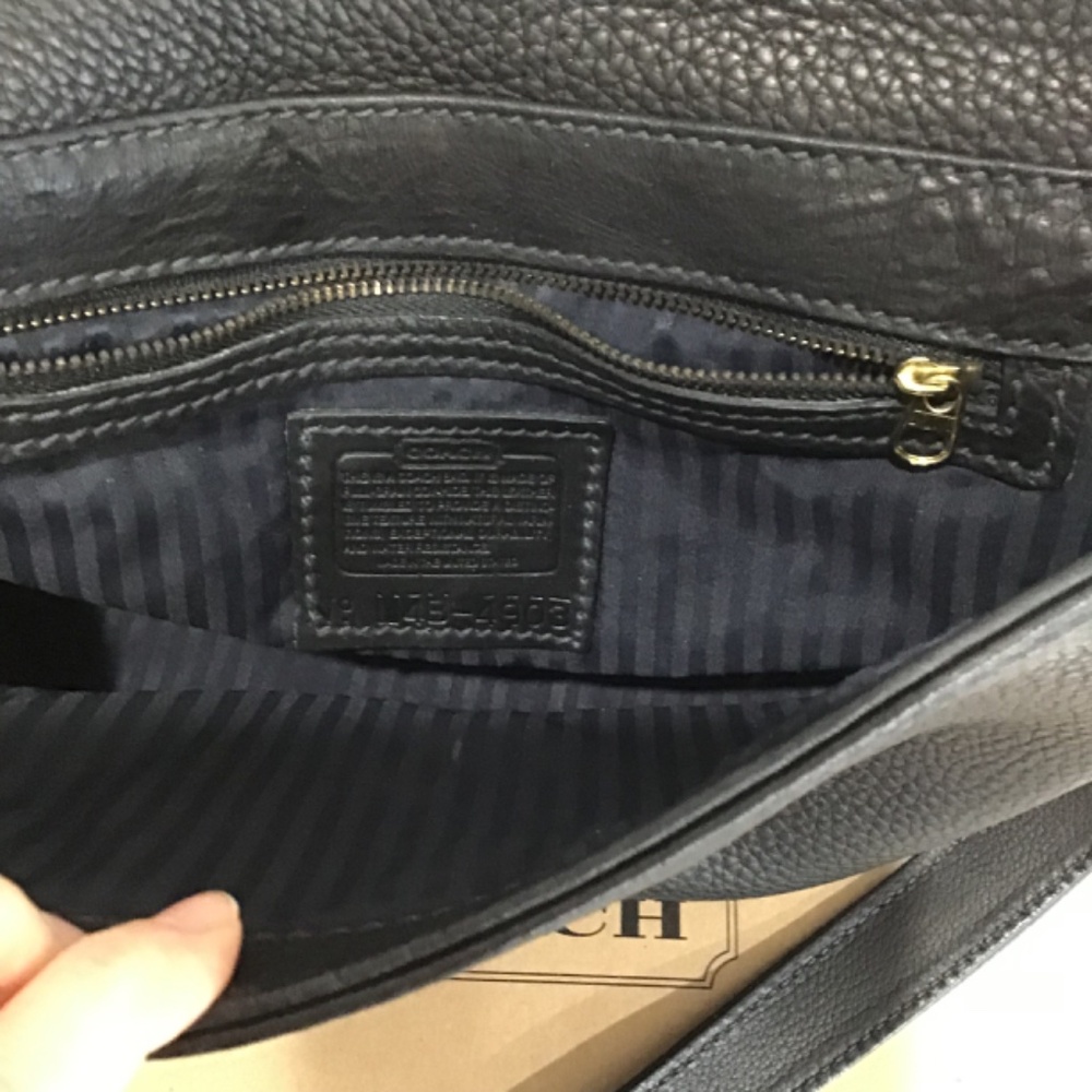 VTG Coach Sonoma Black Flap Crossbody Bag 90s Pebbled Leather Classic City - Picture 7 of 14